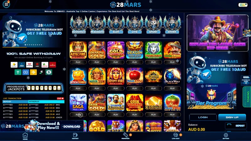 28 Mars Casino - Game Library Screenshot